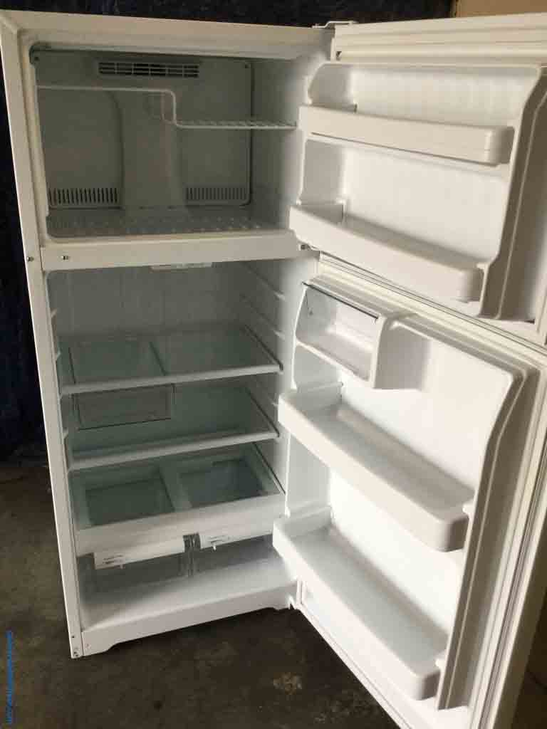 Used White Refrigerator, GE, 17 Cu. Ft., Clean, Cold, Working Great!-White Coil-Top Electric Stove, GE, Clean and Hot, 1-Year Warranty