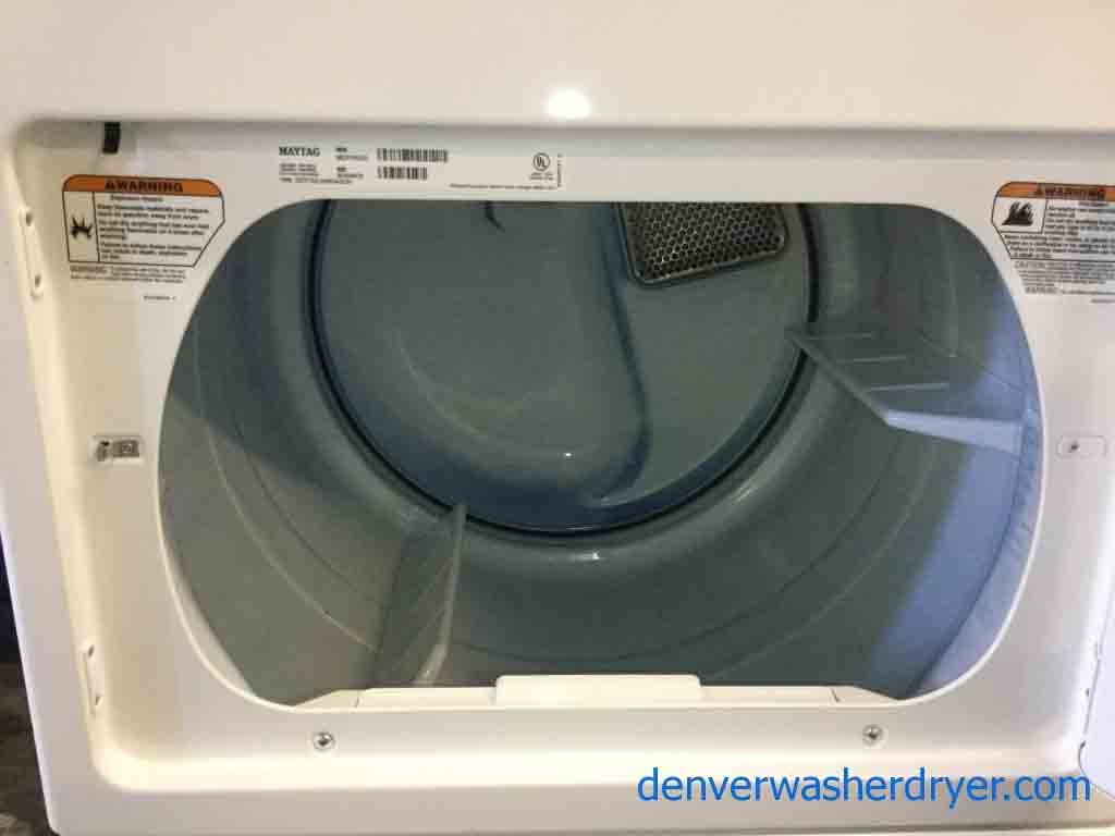 Bold Maytag Bravos Dryer, Electric, Slim 27″ Wide, 1-Year Warranty! W/Pedestal