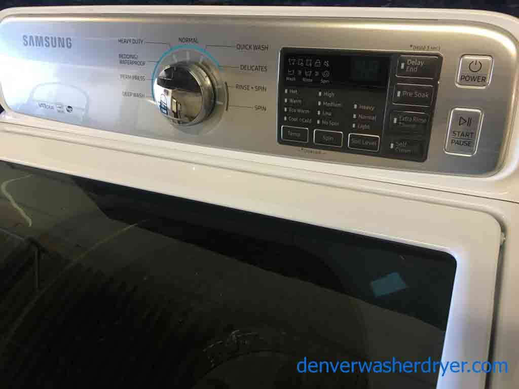 Spacious Samsung Washer and Dryer set. With 1 year warranty