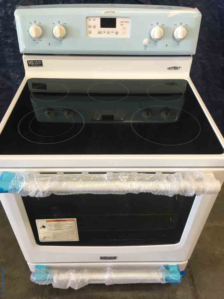 Large Images for BrandNew White Maytag Glass Top Range, 30