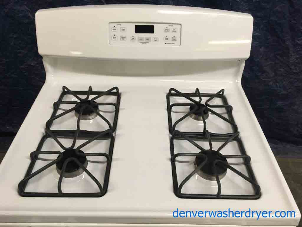 GE White gas stove with 2-Year Parts Warranty
