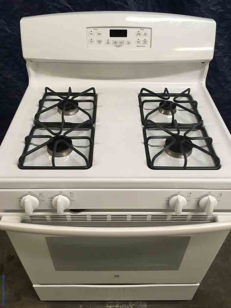 GE White gas stove with 2-Year Parts Warranty