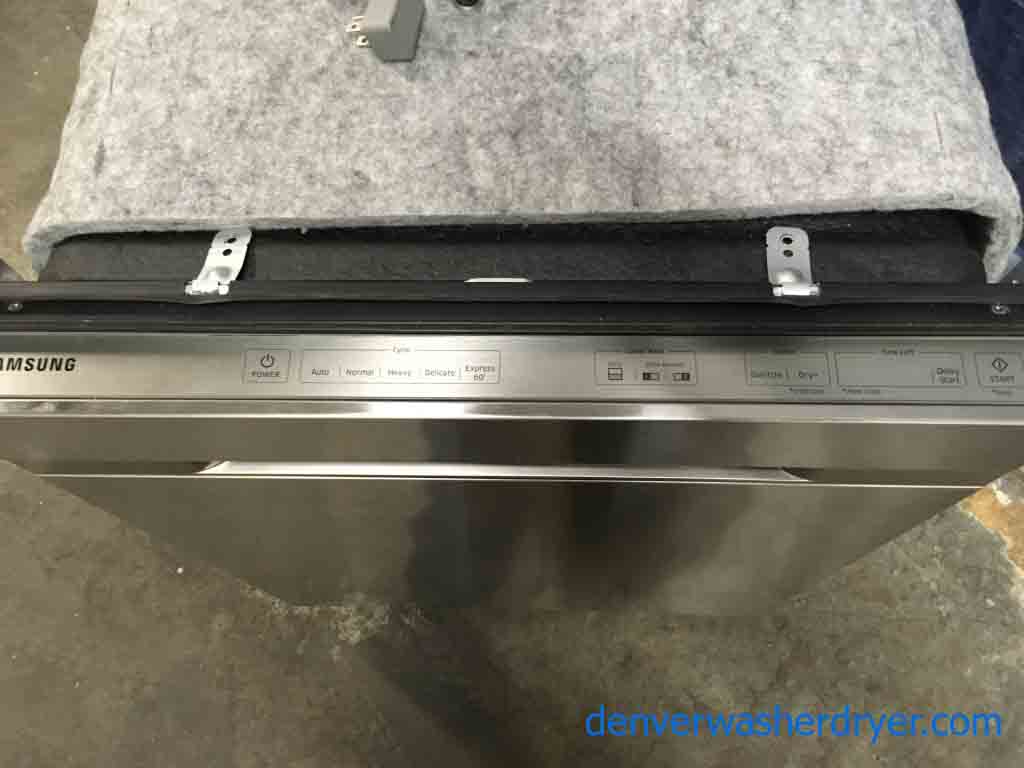 New Stainless Samsung Dishwasher, Three Racks, Hidden Control, 1-Year Warranty
