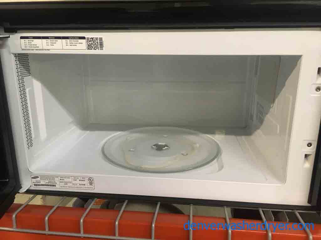 New-Stainless Samsung Microwave, Over-The-Range, 1-Year Warranty