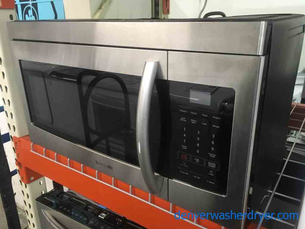 New-Stainless Samsung Microwave, Over-The-Range, 1-Year Warranty