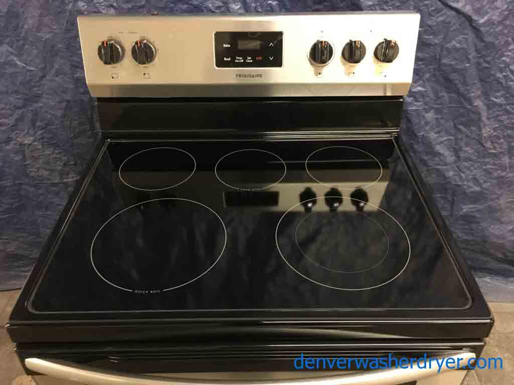 Brand-New Stainless Frigidaire Glass-Top Stove with Convection Oven, 1-Year Warranty!