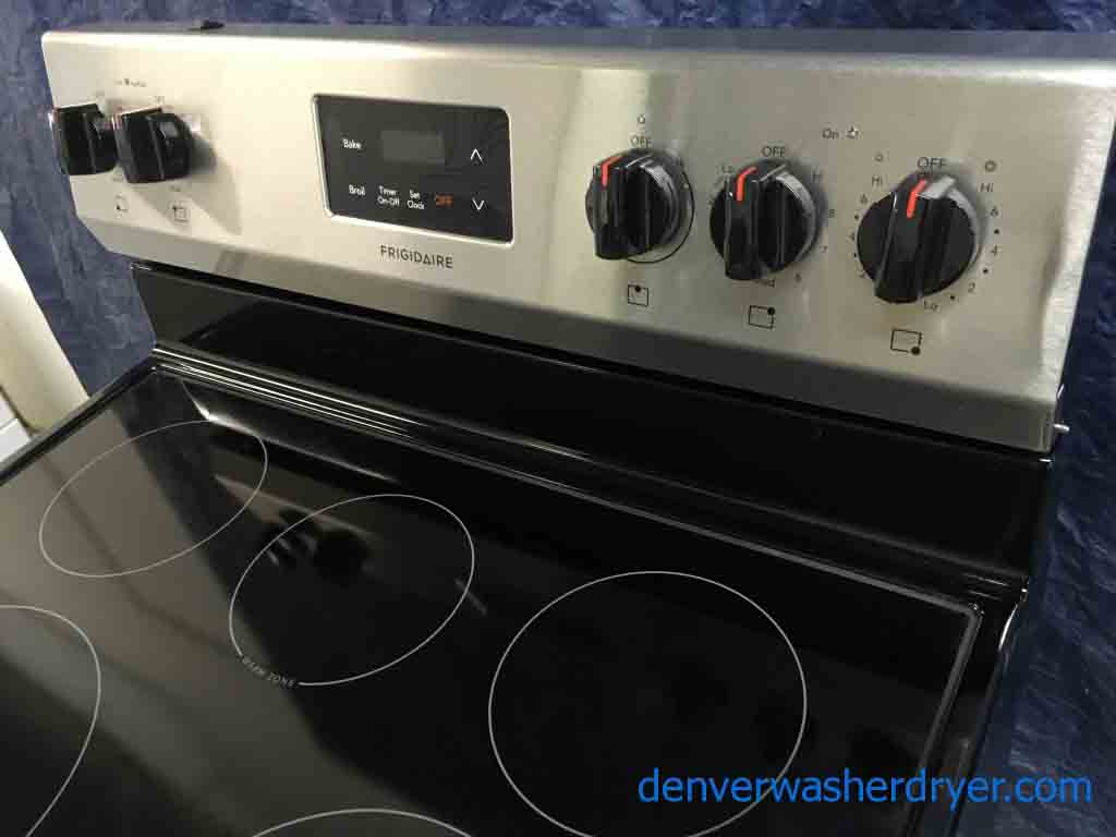 Brand-New Stainless Frigidaire Glass-Top Stove with Convection Oven, 1-Year Warranty!