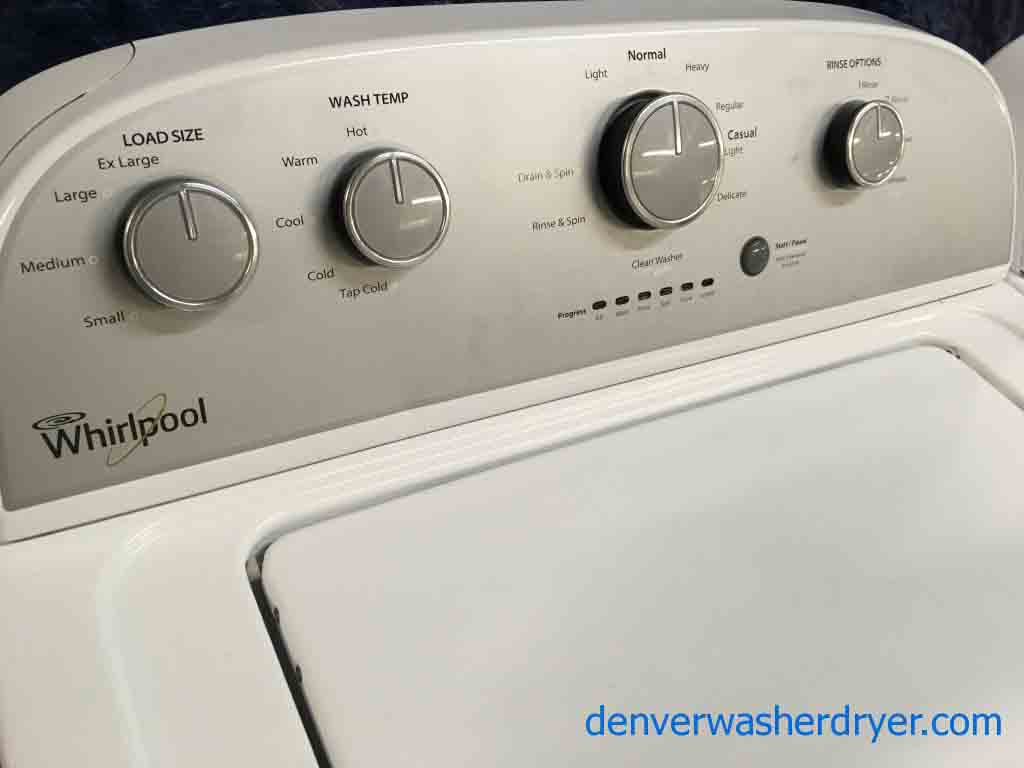 Modern Whirlpool Washer Dryer Set w/Agitator, Electric, Full-Sized, 1-Year Warranty!