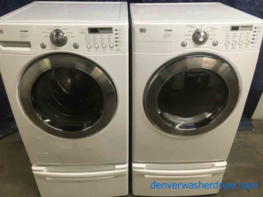 Perfect LG Front-Load Washer|Dryer Set on Pedestals! Quality Rebuilt!