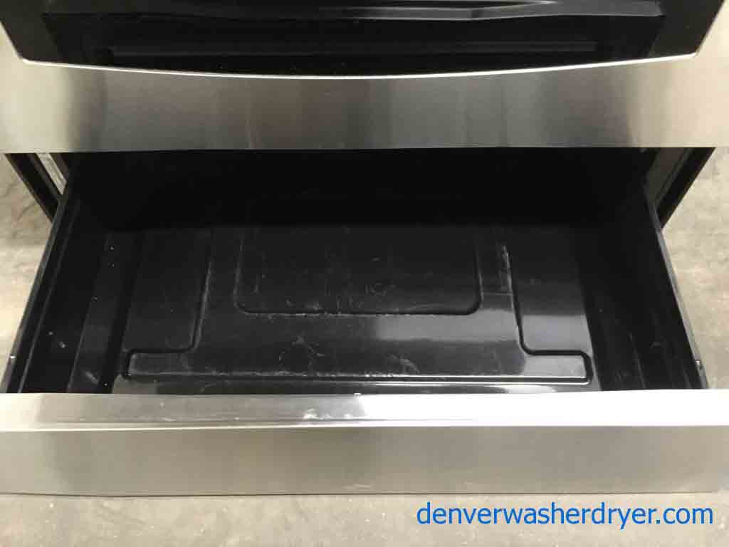 5-Burner Glass-Top, Convection Oven, Used Stainless Range, Samsung 30″ Freestanding, Electric, 1-Year Warranty!