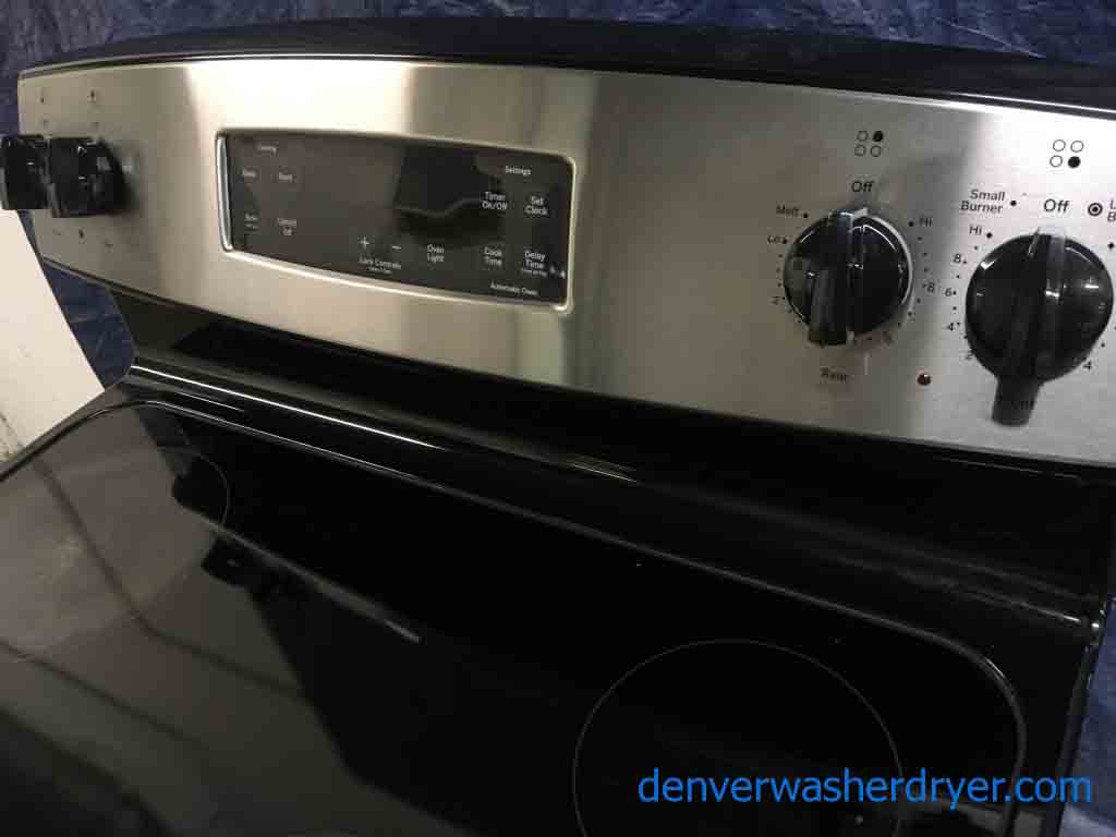 Large Images for Gently Used GE Stainless GlassTop Stove, Electric, 30