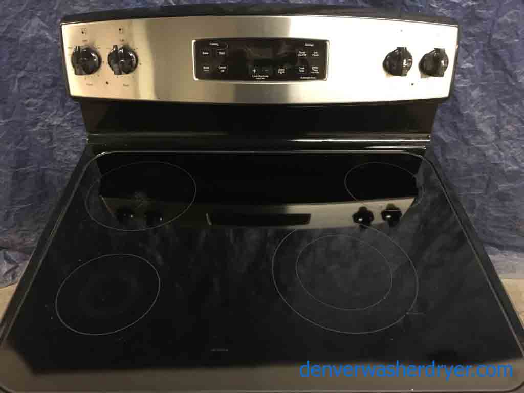 Large Images for Gently Used GE Stainless GlassTop Stove, Electric, 30