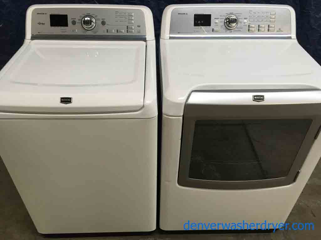 Mighty Maytag Bravos XL Washer with Matching Electric Steam Dryer! Direct-Drive, 1-Year Warranty!