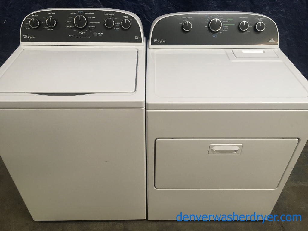 Slick Whirlpool Washer Dryer Set, Electric, Super Capacity, Energy Star, and HE with Sensor Drying, 1-Year Warranty!