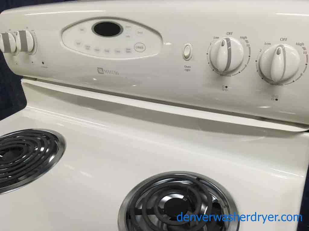 Large Images for Maytag, 30″ Freestanding, Electric Range, Almond