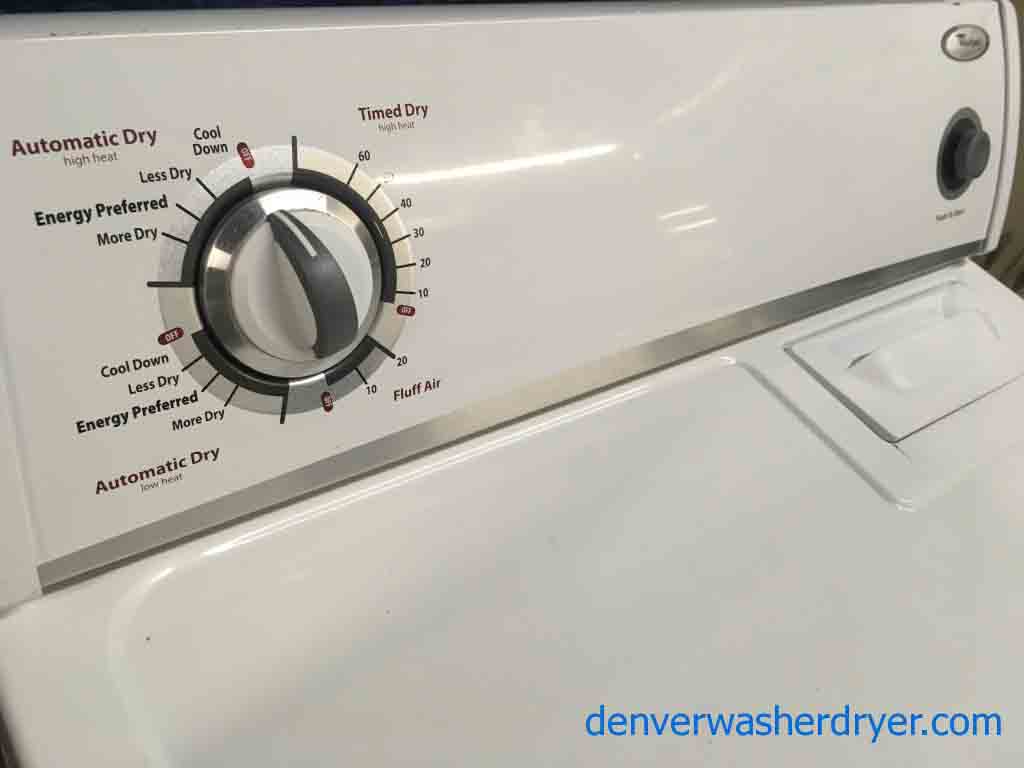 Wonderful Whirlpool “Flat-Back” Dryer, Electric, Super Capacity, Quality Refurbished, 1-Year Warranty