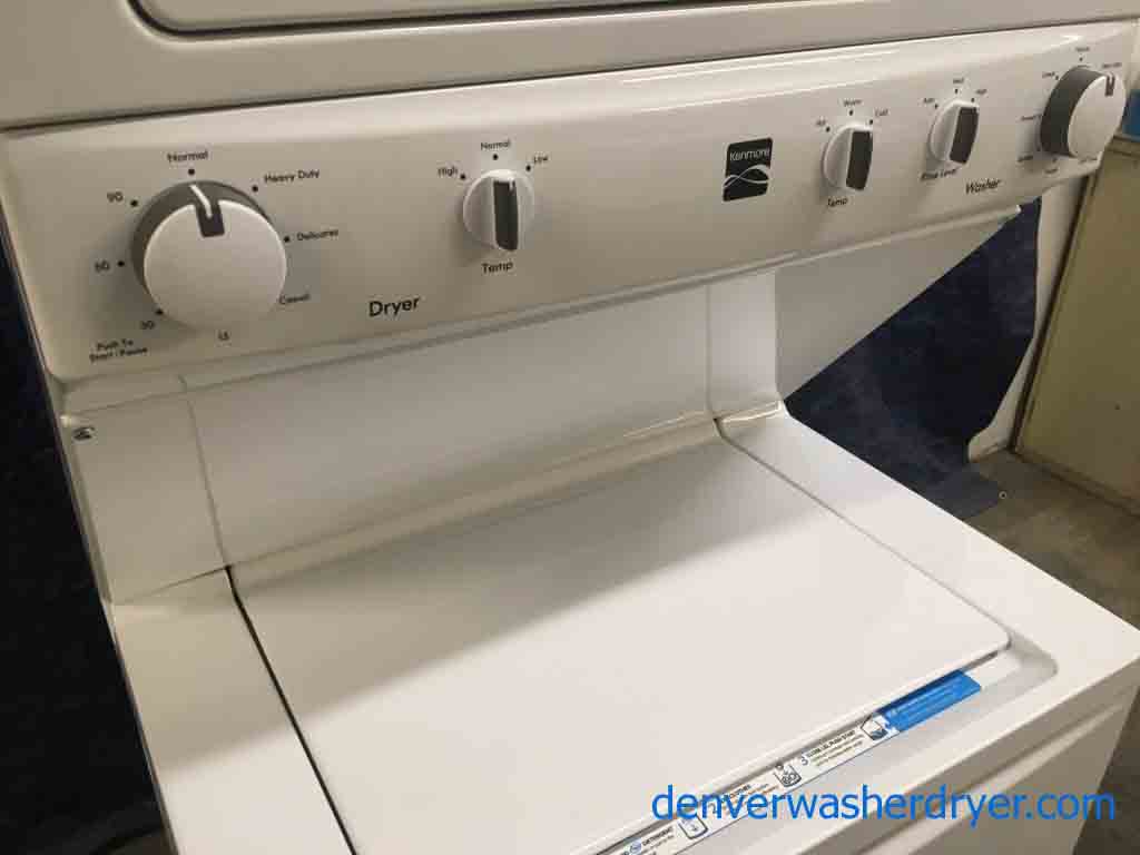 New Kenmore 27″ Stacked Washer & Dryer Combo, 1-Year Warranty