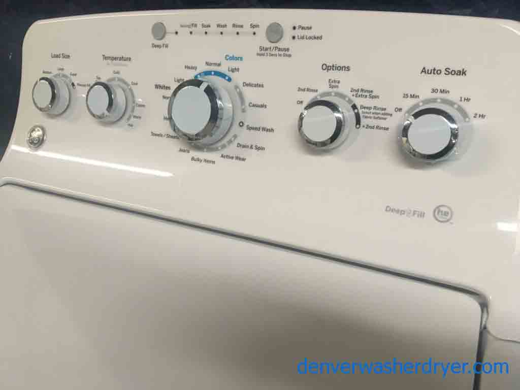 GE Top-Load Washer (New), and *GAS* Dryer Set, 1-Year Warranty