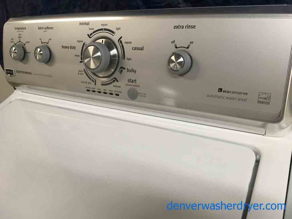 Maytag Centennial Commercial Technology Full-Sized Top-Load Washer & Electric Dryer 220v Set, 1-Year Warranty