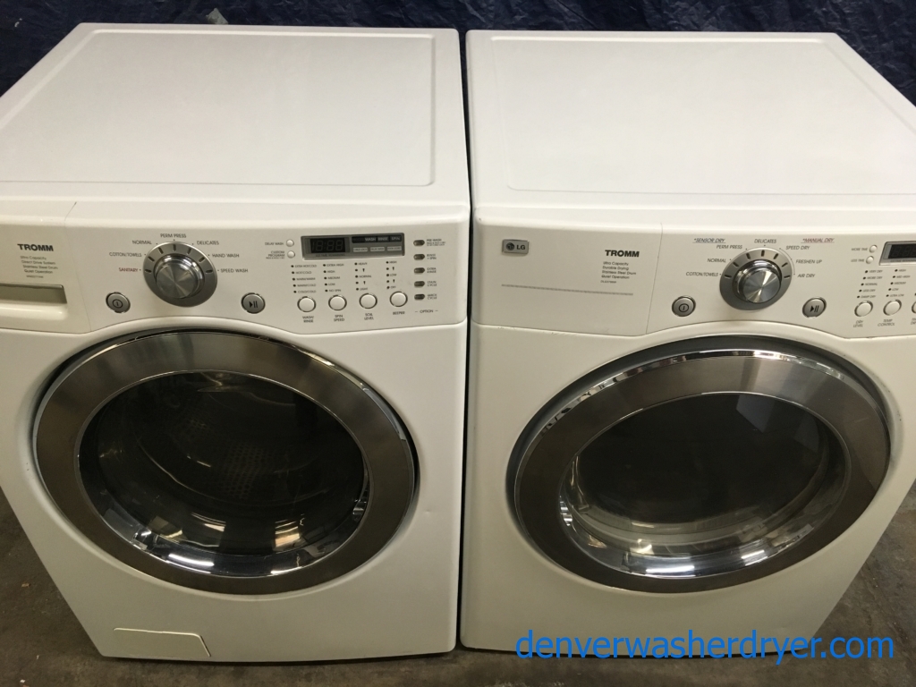 LG Tromm Front-Load Washer & Gas Dryer Set, (Stackable), 1-Year Warranty
