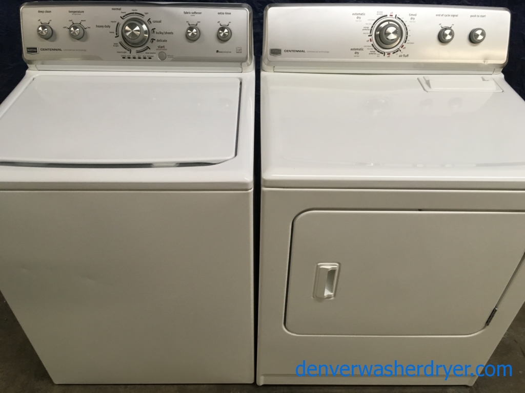 Energy Star Maytag Centennial w/HE Washer & Electric Dryer Set, 1-Year Warranty