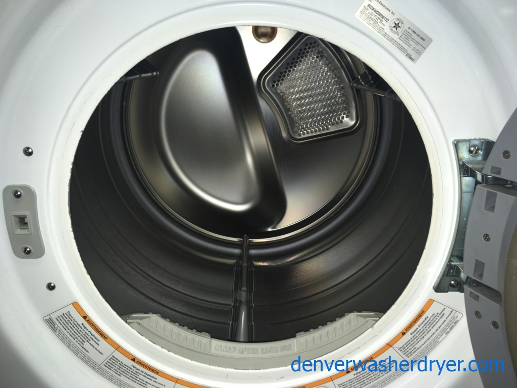 LG 27″ Front-Load Direct-Drive Washer w/Steam, and Gas w/Steam Dryer Set, 1-Year Warranty