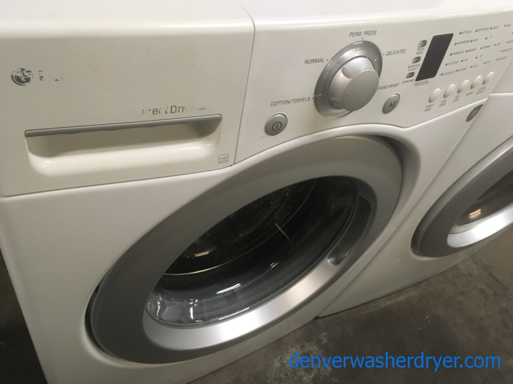 Stackable LG Front-Load w/Direct-Drive Washer, and Electric Dryer, 1-Year Warranty