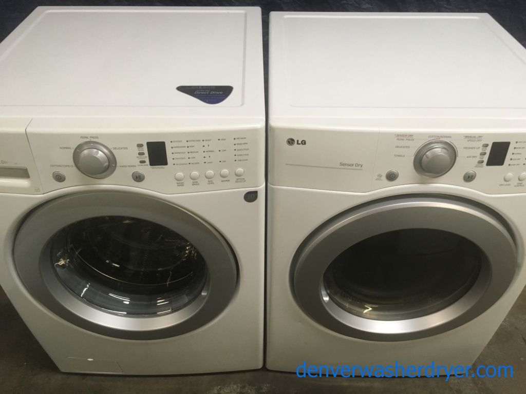 Stackable LG Front-Load w/Direct-Drive Washer, and Electric Dryer, 1-Year Warranty