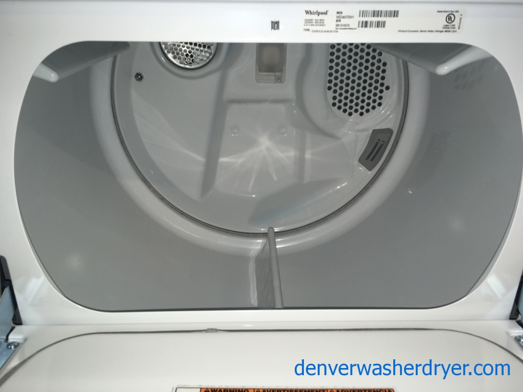 Slick Whirlpool HE Washer & HE Dryer w/Steam, 1-Year Warranty