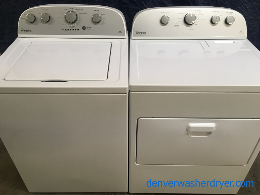 Slick Whirlpool HE Washer & HE Dryer w/Steam, 1-Year Warranty