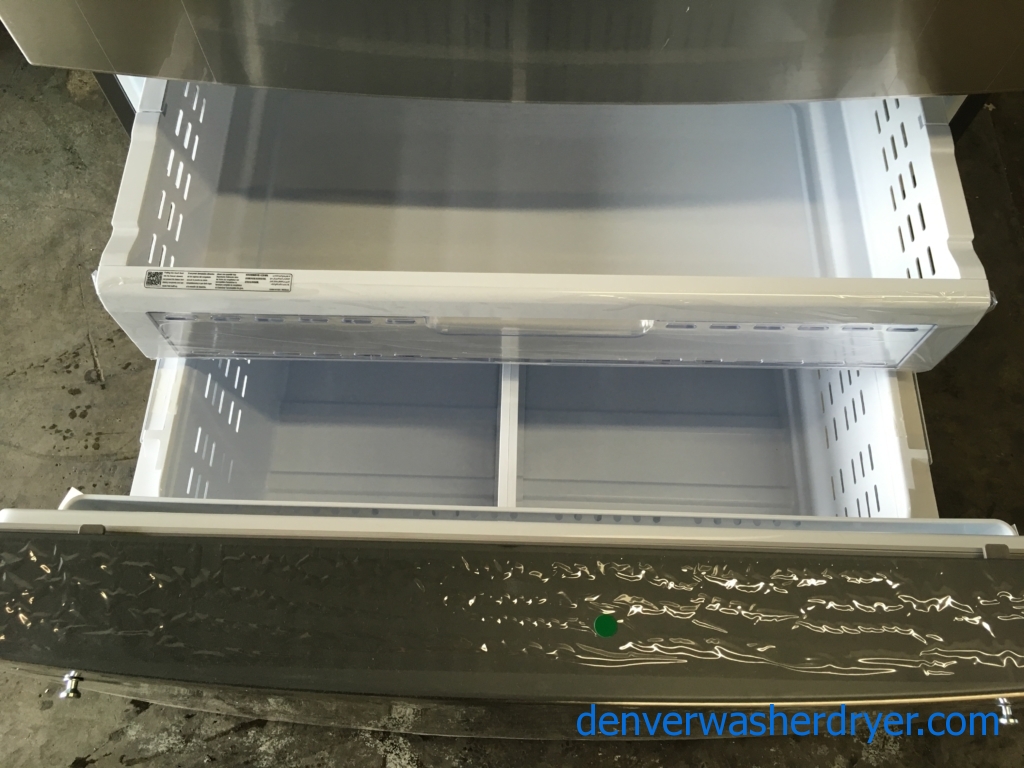 New Samsung Stainless 36″ 4-Door French Door Refrigerator (28 Cu. Ft. ), 1-Year Warranty