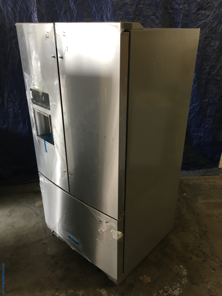 NEW KitchenAid 36″ Stainless Refrigerator w/French Door (27 Cu. Ft.), 1-Year Warranty