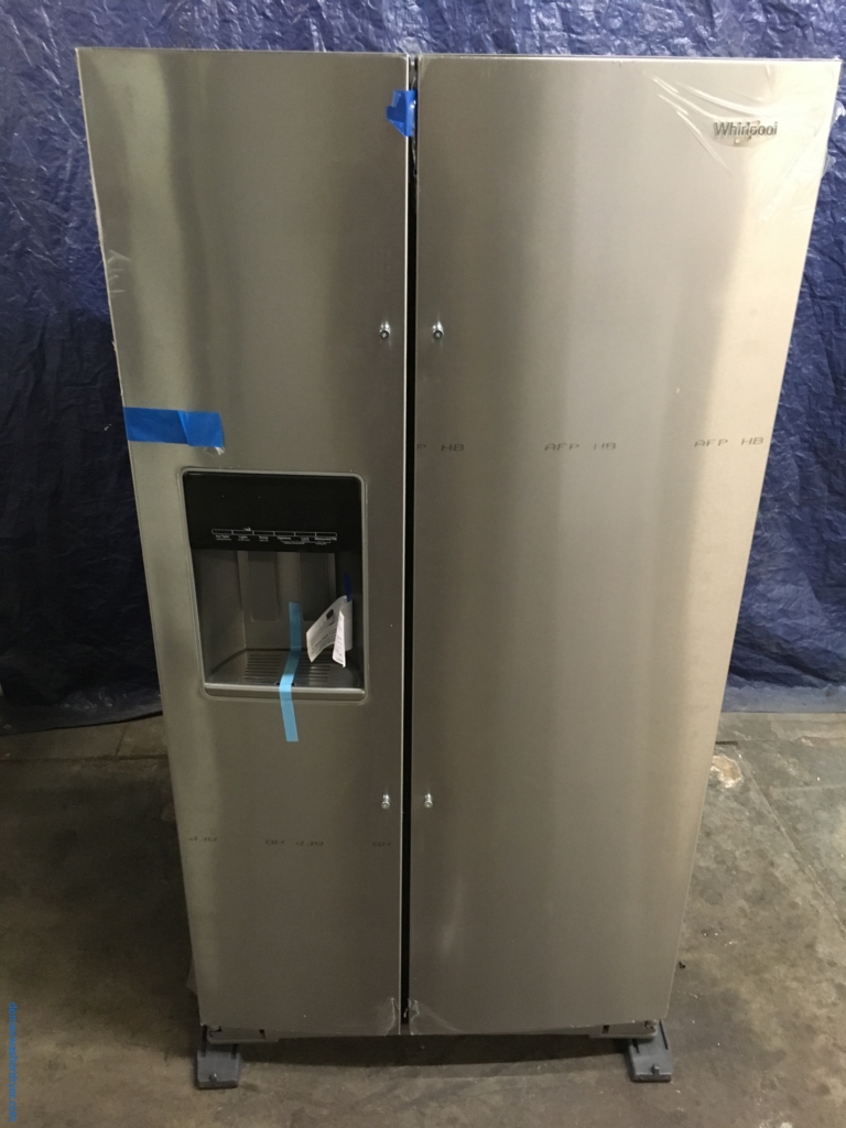 NEW Stainless Whirlpool  36″ Side-by-Side Refrigerator, (28 Cu. Ft.), 1-Year Warranty
