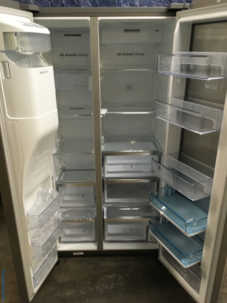 NEW Samsung 36″ Stainless Counter-Depth Side-by-Side Refrigerator, (22 Cu. Ft.),  1-Year Warranty