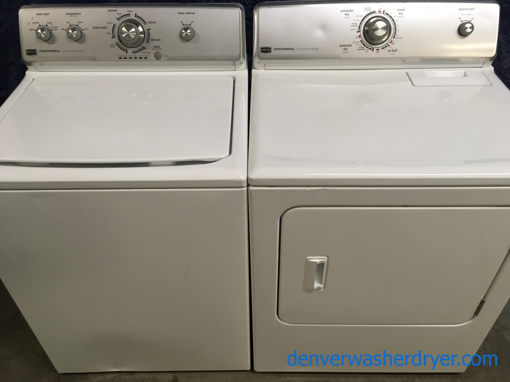 HE Maytag Centennial Washer & Dryer Set, 1-Year Warranty