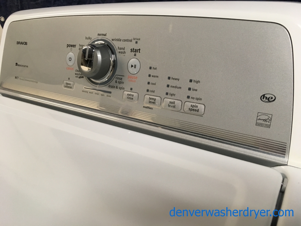 Maytag Bravos X Series Washer & Dryer Set, 1-Year Warranty