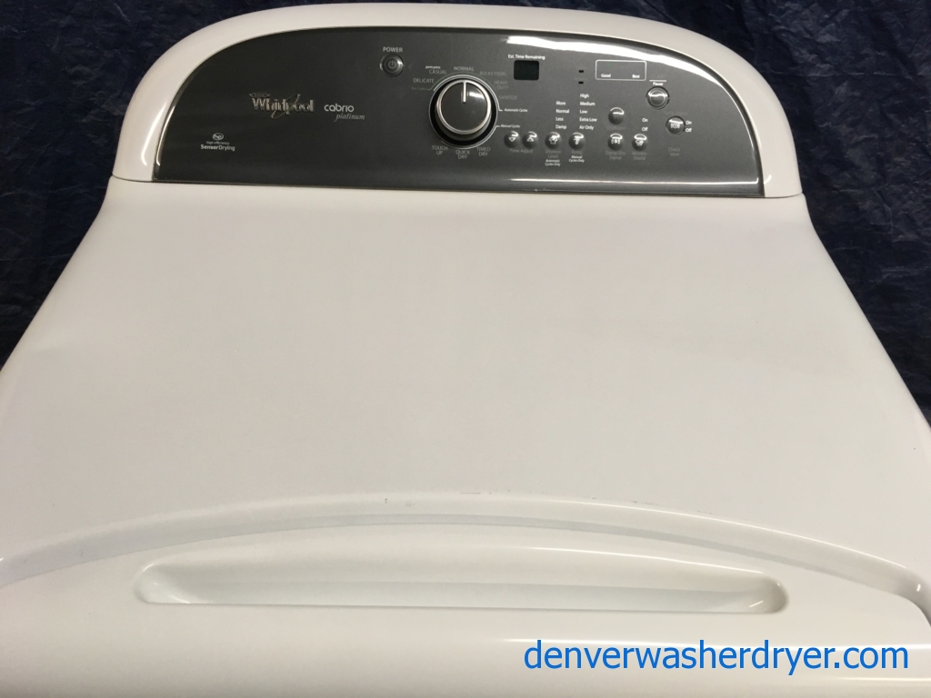 Over-Sized HE Whirlpool Cabrio Platinum (220v) Dryer, 1-Year Warranty