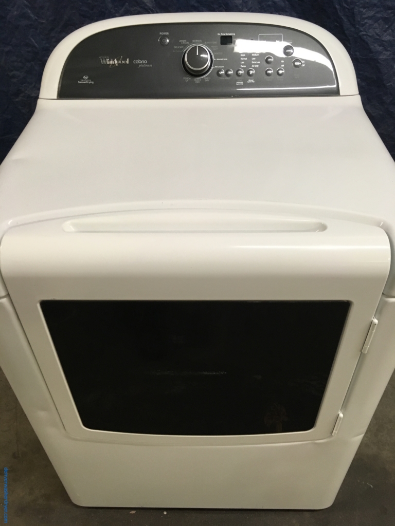 Over-Sized HE Whirlpool Cabrio Platinum (220v) Dryer, 1-Year Warranty