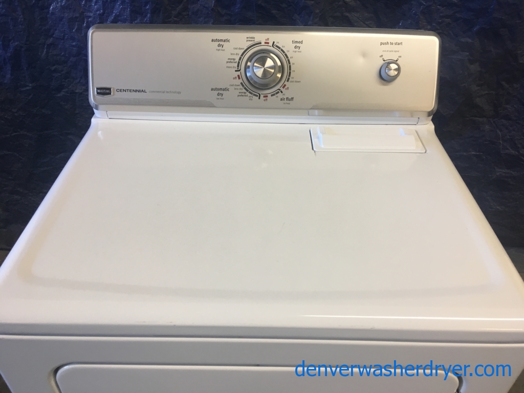 29″ Maytag Centennial Series Electric Dryer, 1-Year Warranty