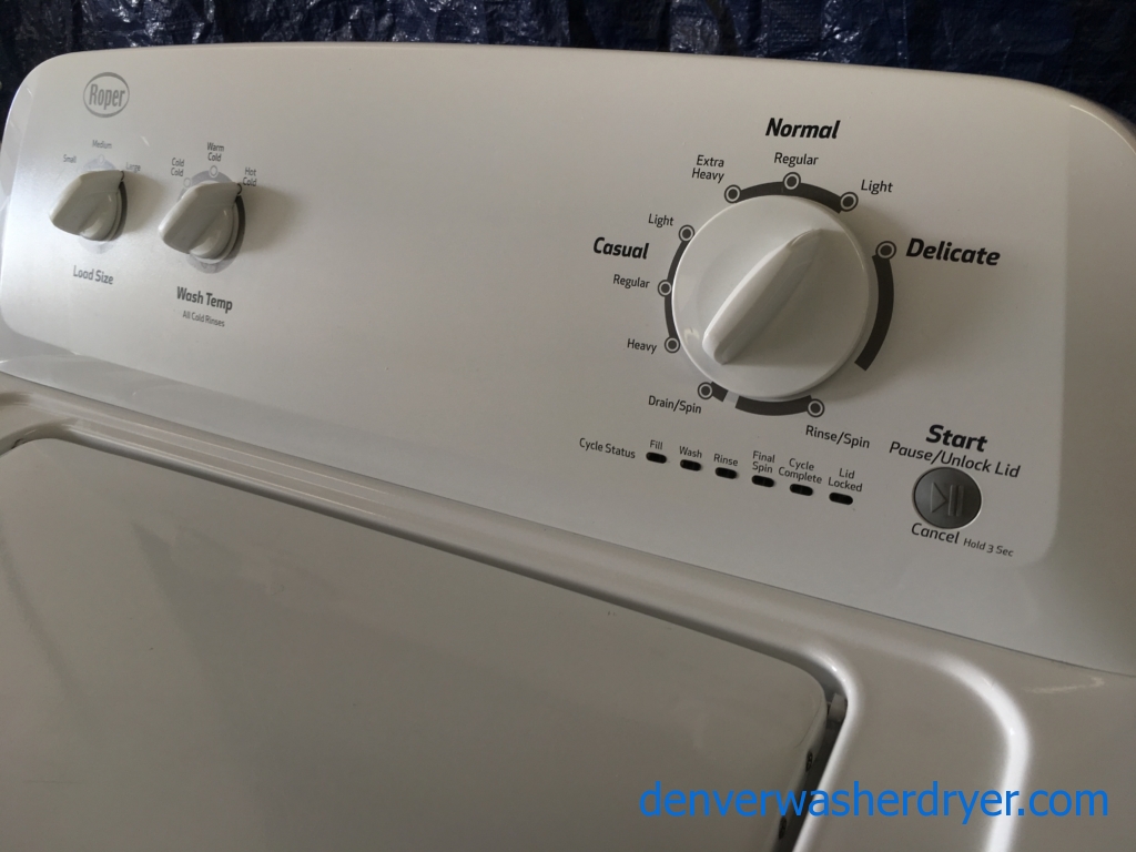 Roper (Whirlpool) Washer & Electric Dryer Set, 1-Year Warranty