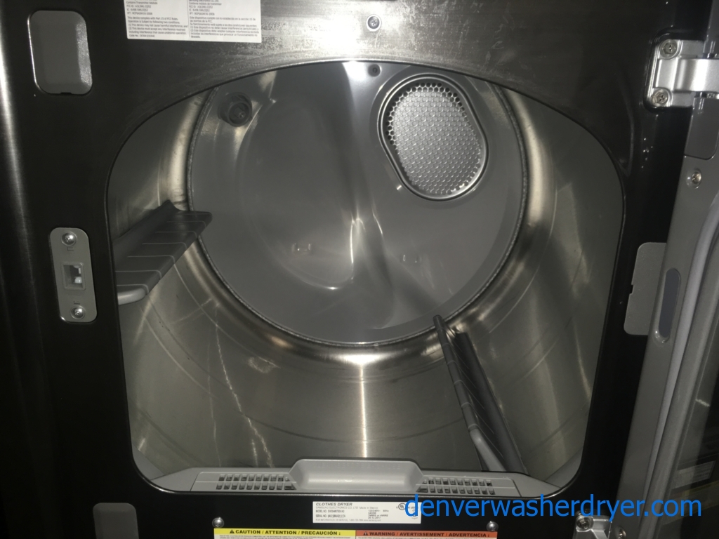 BRAND-NEW HE Samsung Direct-Drive with Steam Washer & Electric with Steam Dryer Set, Black Stainless, 1-Year Warranty