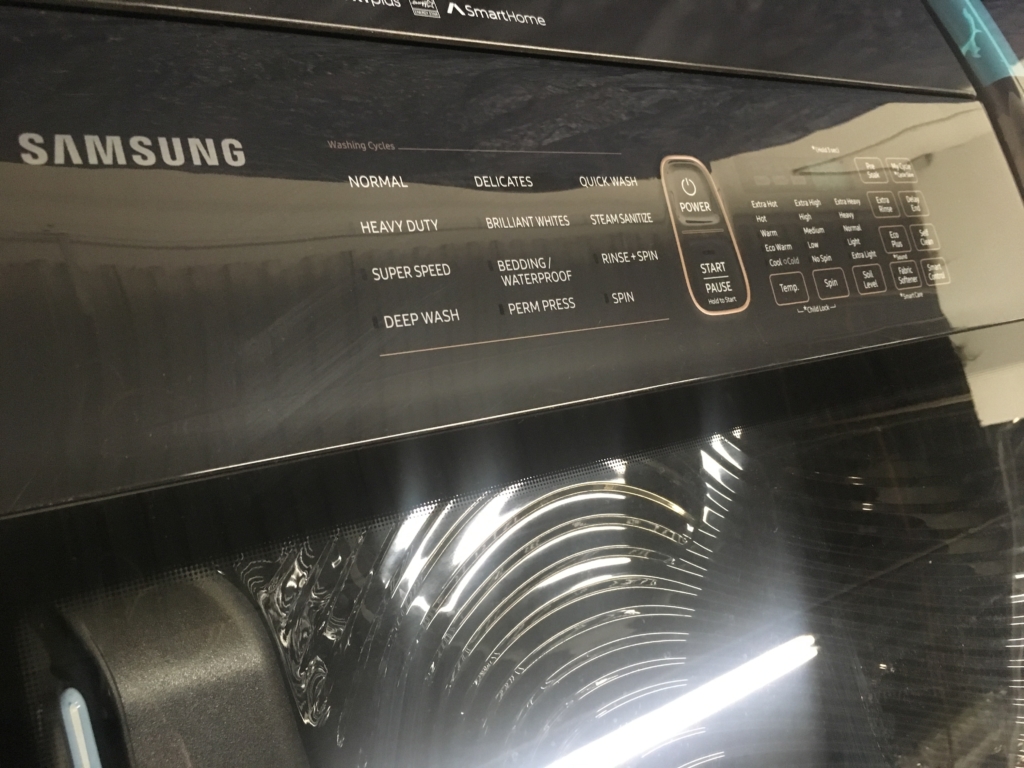 BRAND-NEW HE Samsung Direct-Drive with Steam Washer & Electric with Steam Dryer Set, Black Stainless, 1-Year Warranty