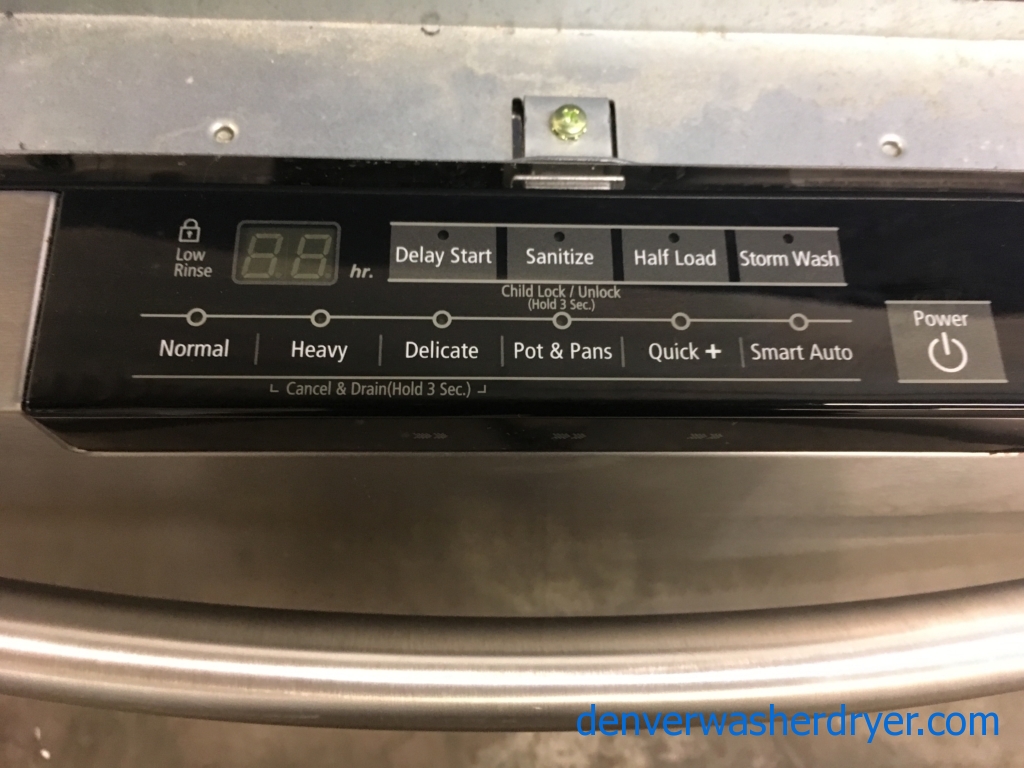 (Used) Samsung 24″ Built-In Stainless Semi-Intergrated Dishwasher, 1-Year Warranty