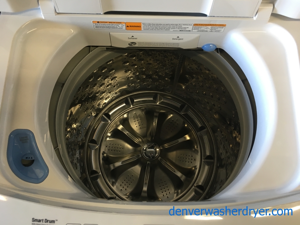 BRAND-NEW LG 27″ HE Top-Load Direct-Drive Washer & Electric HE Dryer, !-Year Warranty