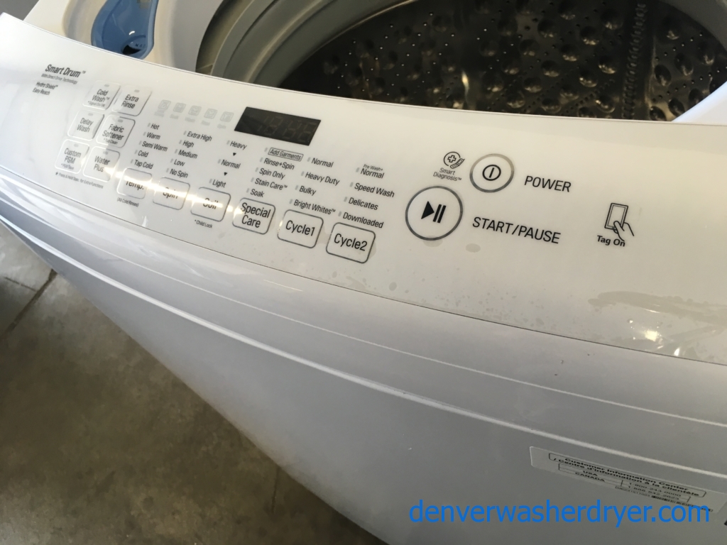 BRAND-NEW LG 27″ HE Top-Load Direct-Drive Washer & Electric HE Dryer, !-Year Warranty