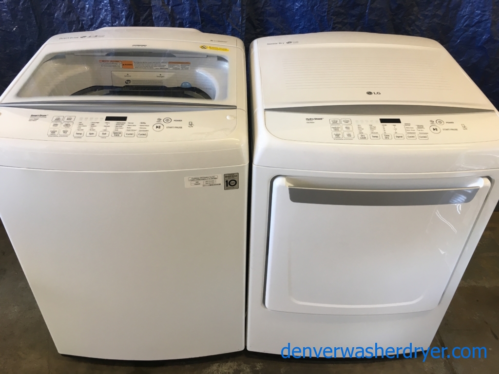 BRAND-NEW LG 27″ HE Top-Load Direct-Drive Washer & Electric HE Dryer, !-Year Warranty