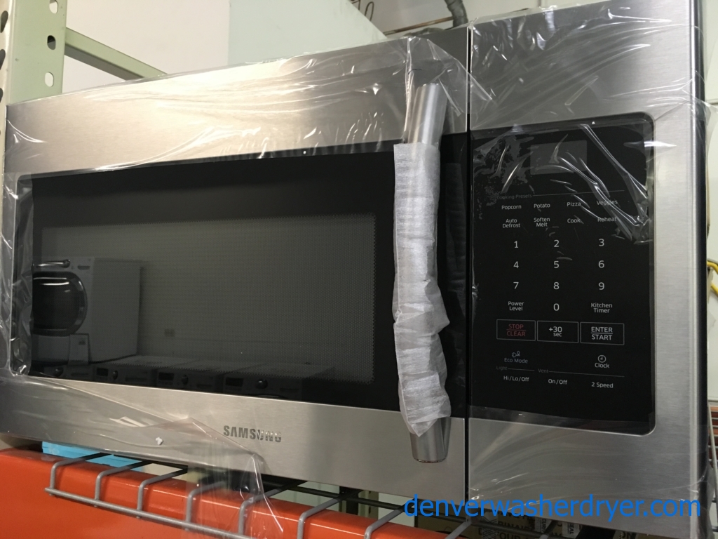 BRAND-NEW Samsung 30″ Stainless Over-the-Range Microwave, 1-Year Warranty