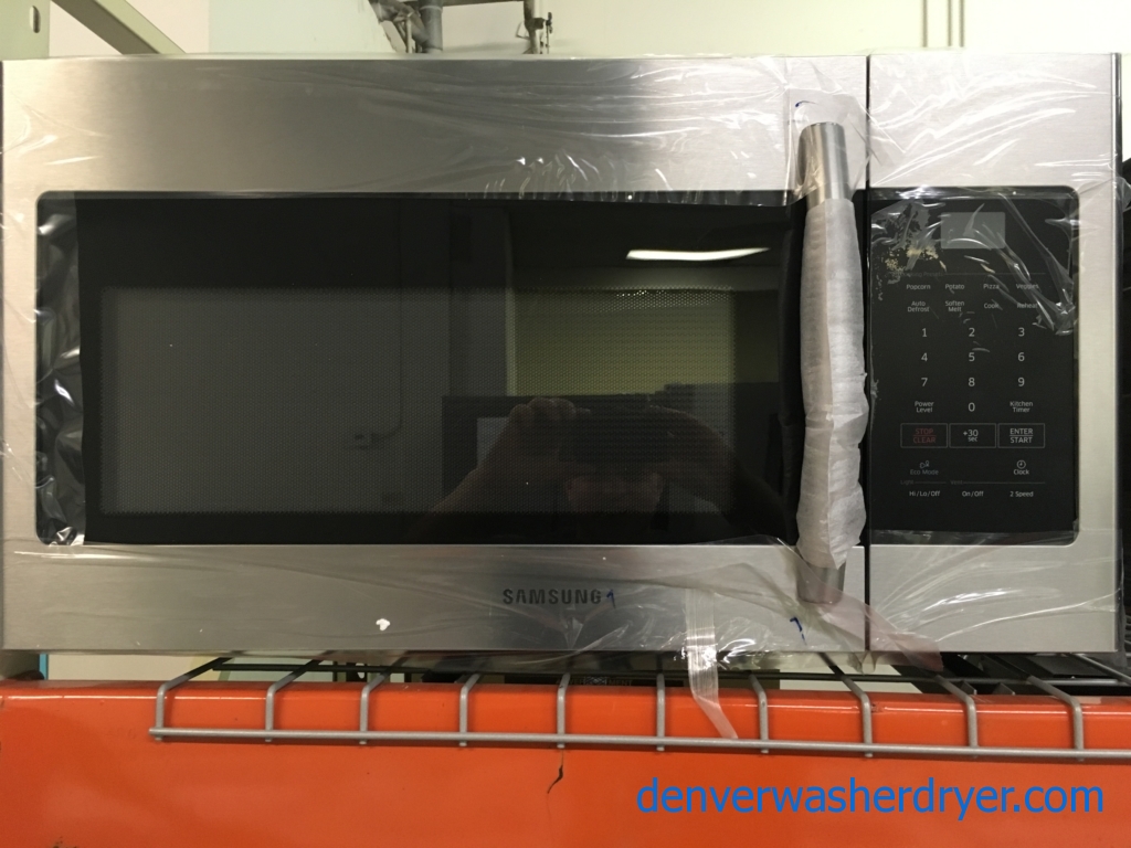 BRAND-NEW Samsung 30″ Stainless Over-the-Range Microwave, 1-Year Warranty