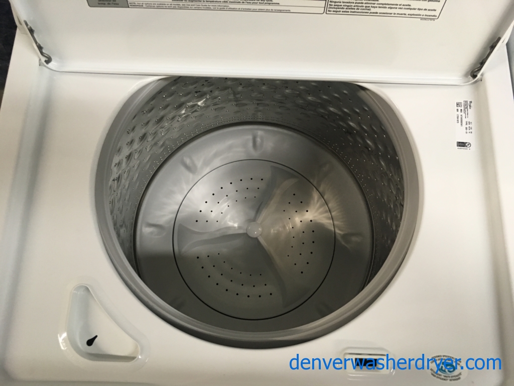 BRAND-NEW Whirlpool Cabrio HE Top-Load Washer & 240v Electric Vented Dryer Set, 1-Year Warranty