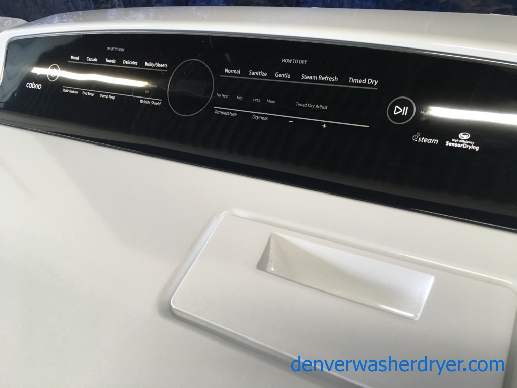 BRAND-NEW HE Whirlpool Top-Load Direct-Drive Washer with Steam & HE Gas with Steam Dryer, 1-Year Warranty